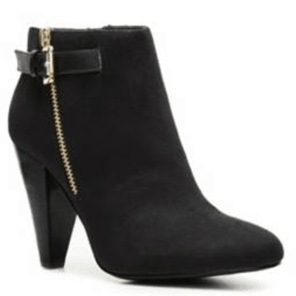 Unisa Black Ankle Boots with Gold Buckle
